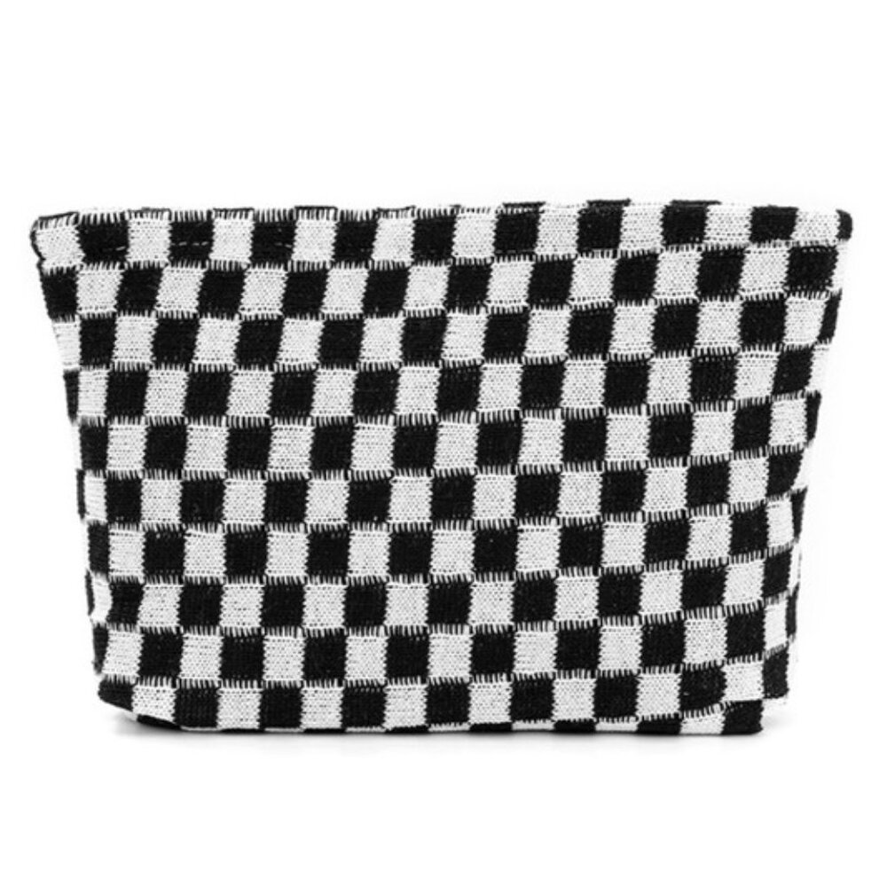 Checkered Makeup Pouch